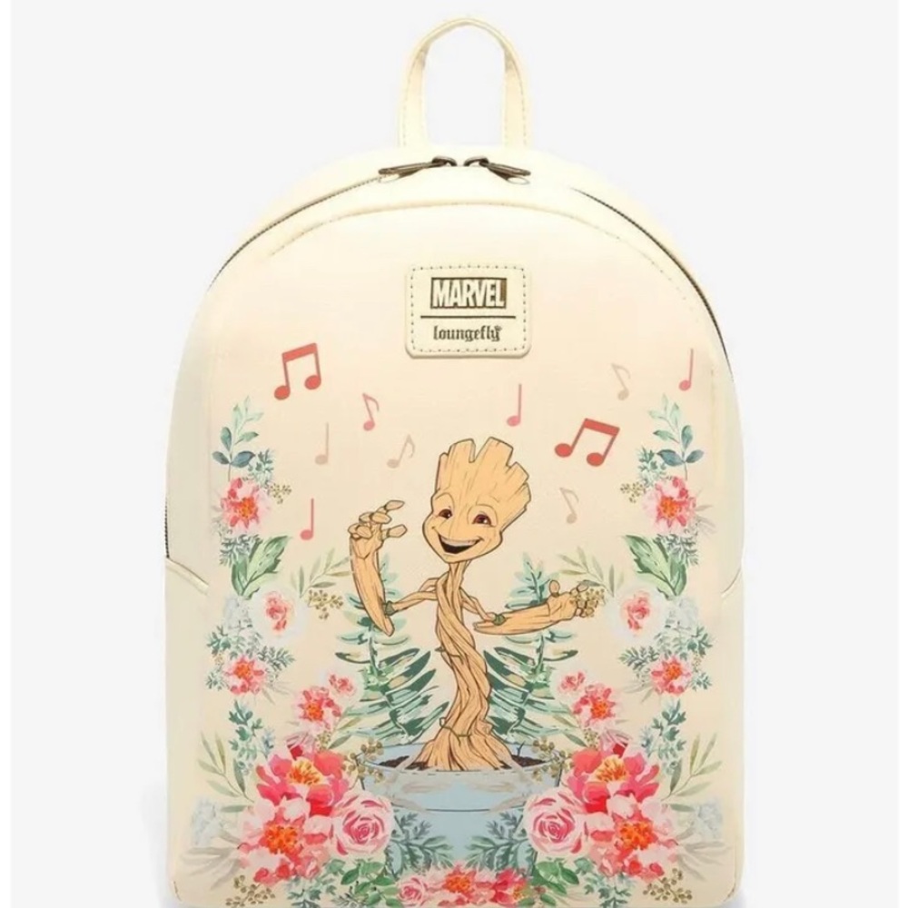 Loungefly Marvel Guardians Of The Galaxy Groot Floral Mini Backpack.